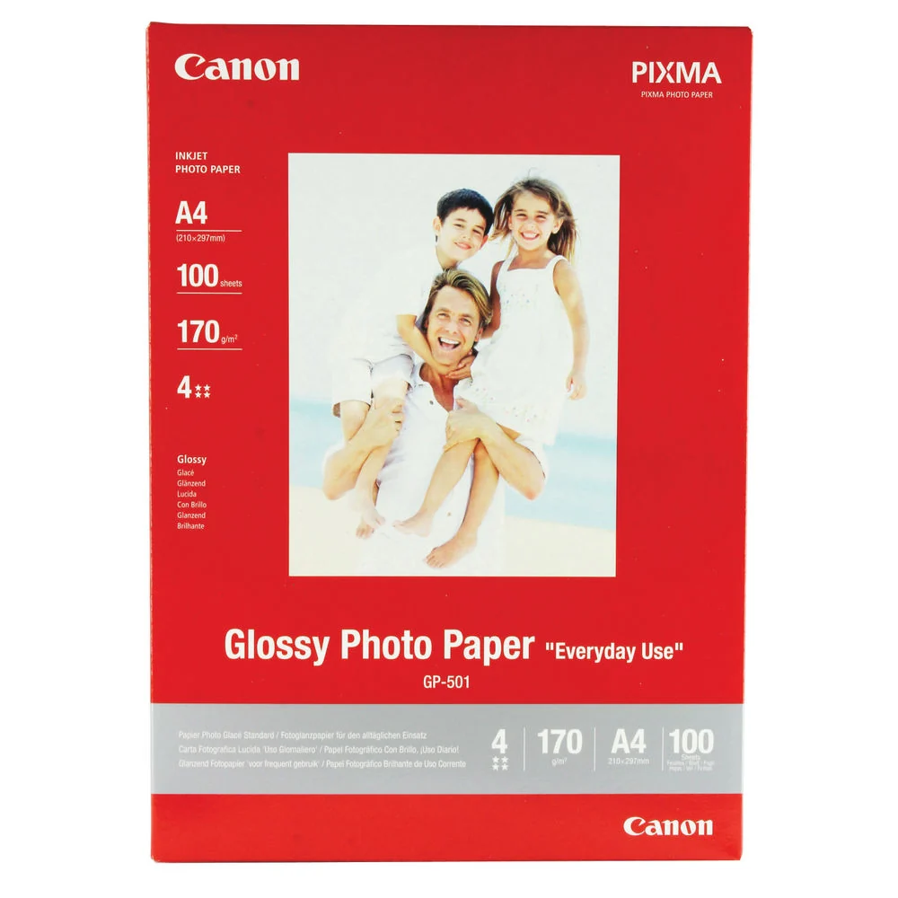 Canon GP-501 Glossy Photo Paper A4 - 100 Sheets - 0775B001