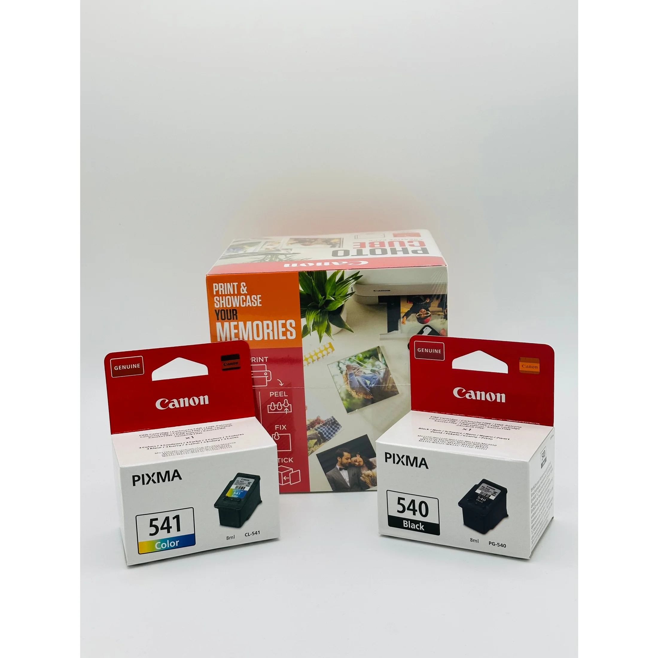 Canon PG-540 / CL-541 Ink Cartridges with Photocube (Orange) Bundle