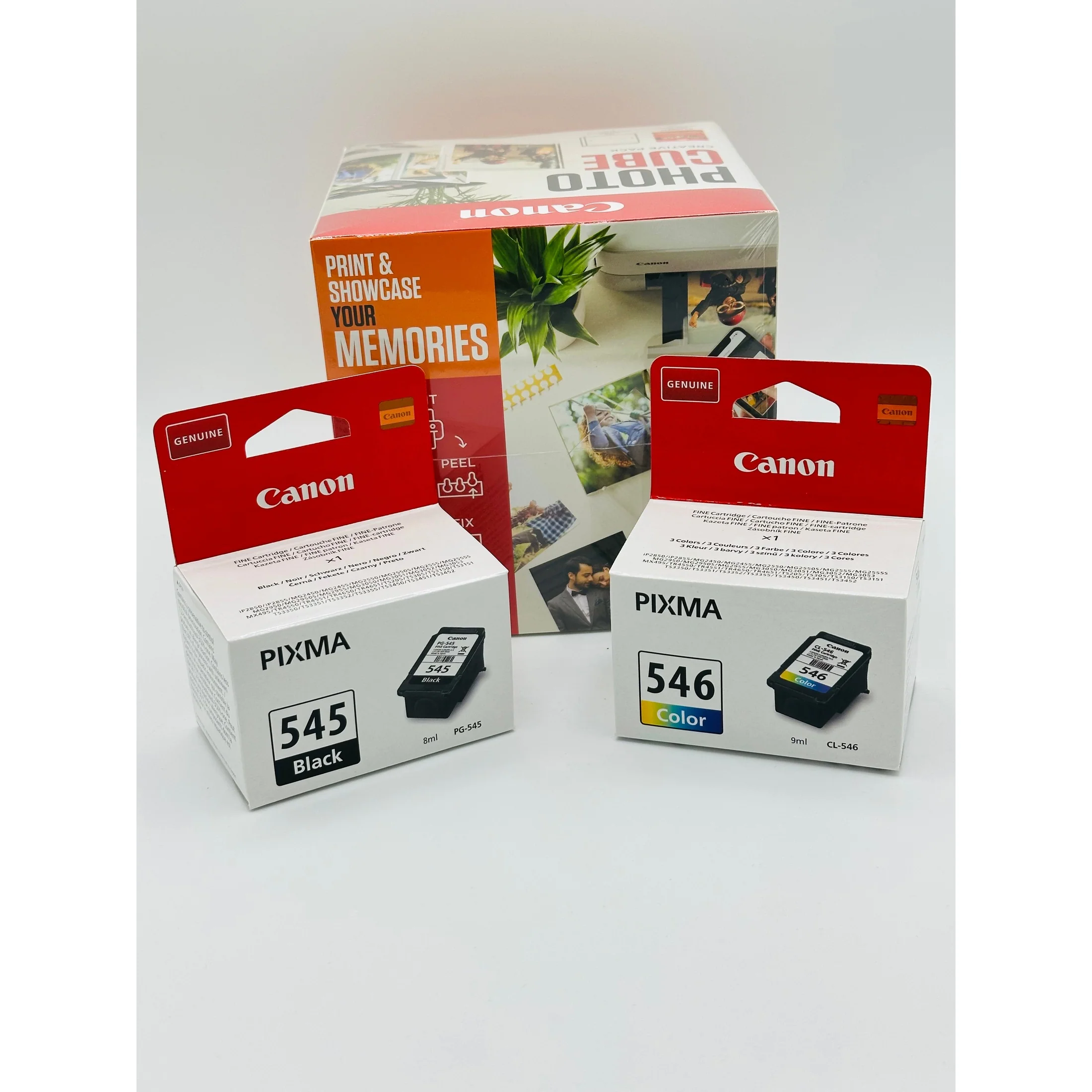 Canon PG-545 / CL-546 Ink Cartridges with Photocube (Orange) Bundle