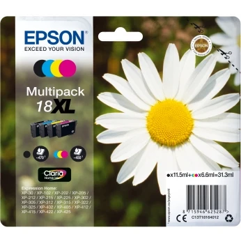Epson Original T18 XL Multipack Inkjet Cartridges B/C/M/Y (Daisy)