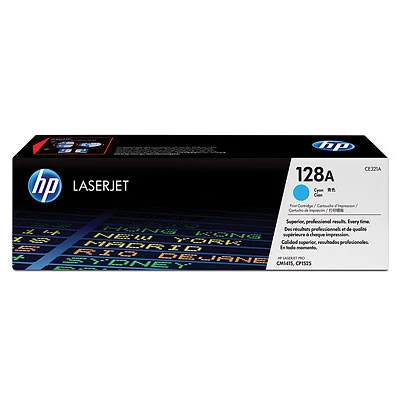HP 128A Cyan Original LaserJet Toner Cartridge Page Yield 1300 (P/N CE321A)