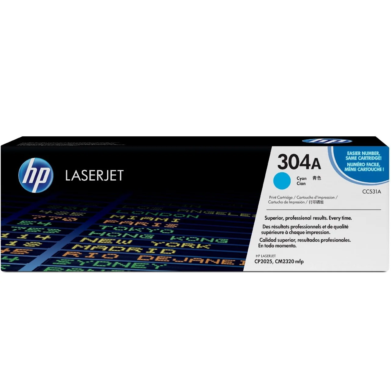 HP 304A Cyan Original LaserJet Toner Cartridge Page Yield 2800 (CC531A)