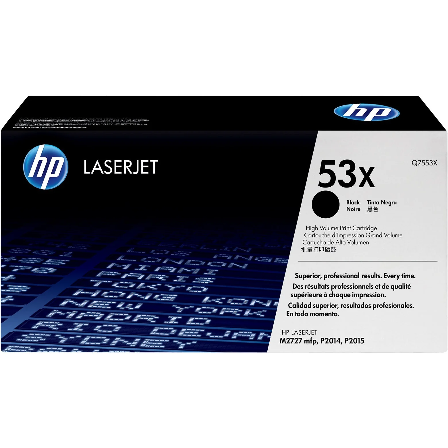 HP 53X High Yield Black Original LaserJet Toner Cartridge Page Yield 7000 (Q7553X)