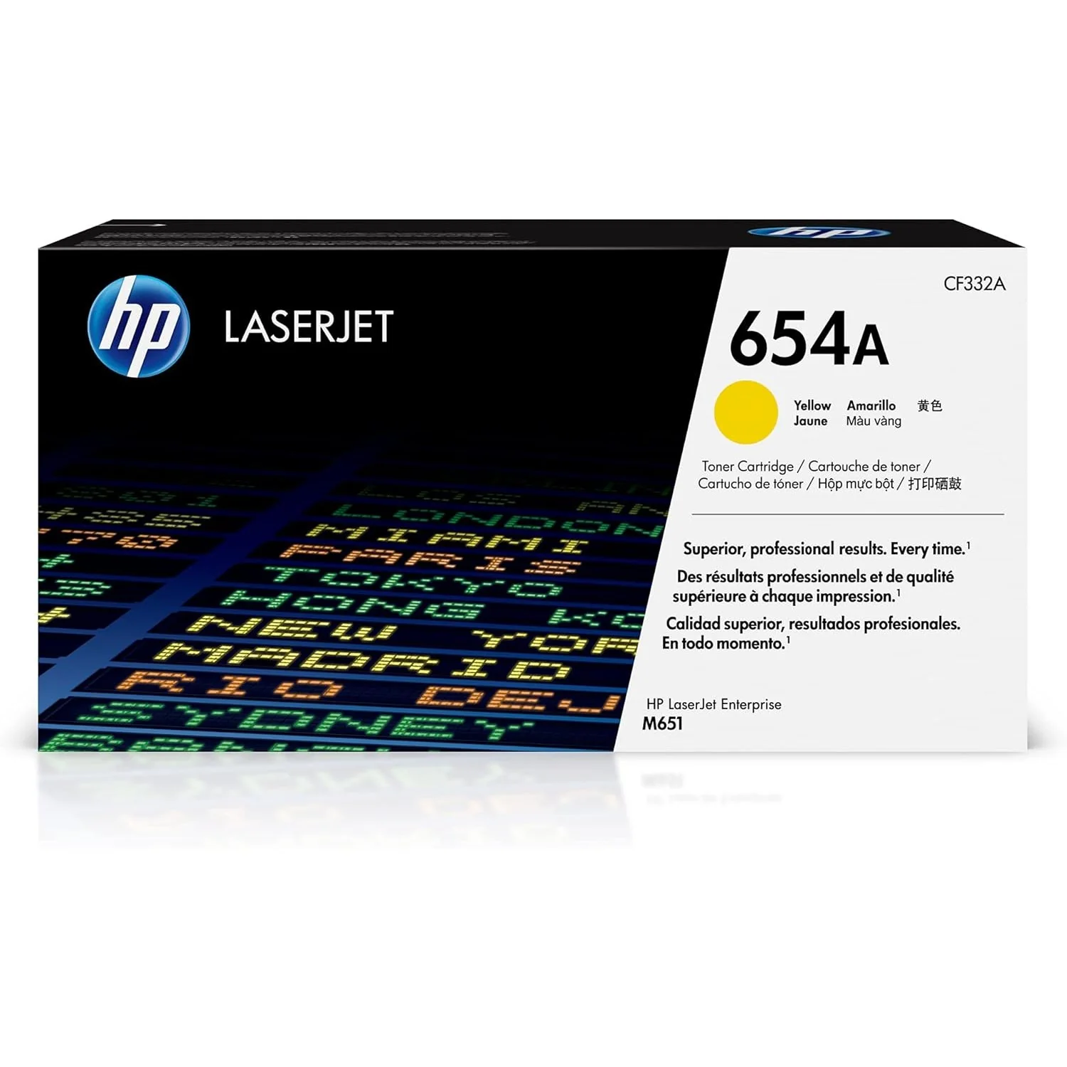 HP 654A Original LaserJet Toner Cartridge, Yellow, Single Pack